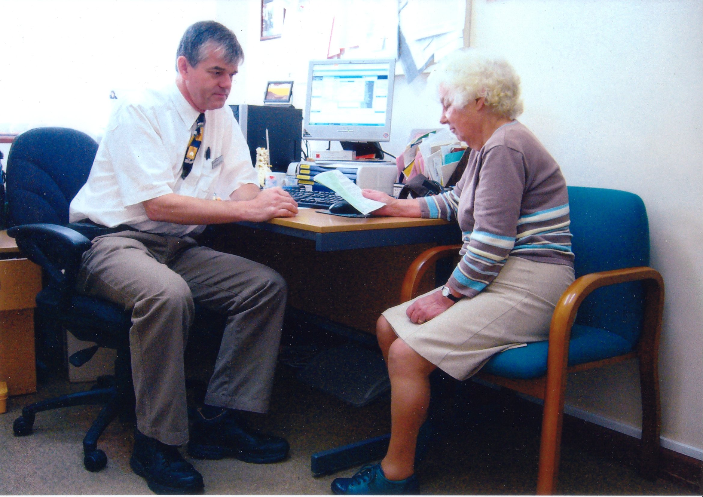 Dr Nigel Masters with a patient at Highfield Surgery